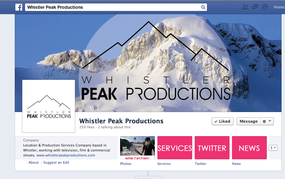 Whistler Peak Productions Facebook graphics