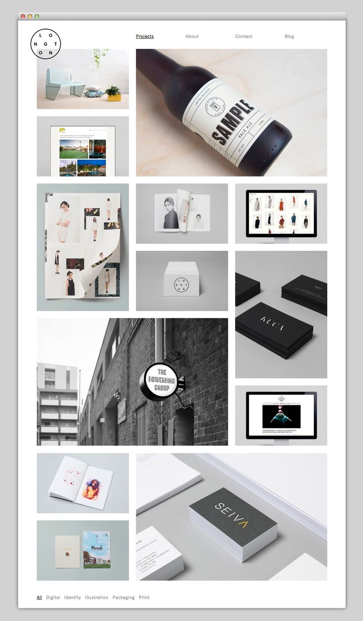 Modern web design inspiration sea salt black white