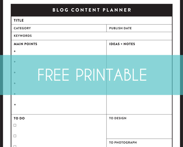 Sea Salt Web free Blog Content Planner printable