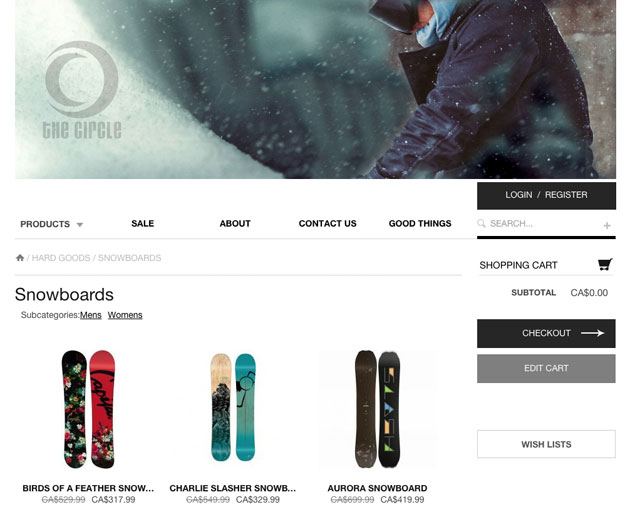 The Circle Whistler e-commerce online store by Sea Salt Web Design Whistler