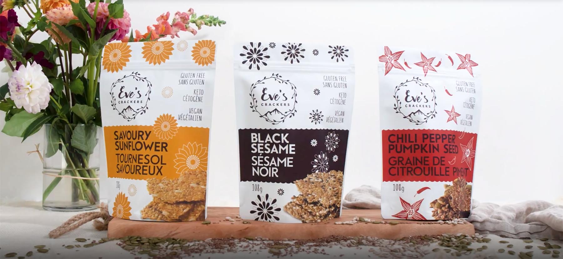 Sea Salt logo design branding Sydney food packaging for Eves Crackers northern Beaches