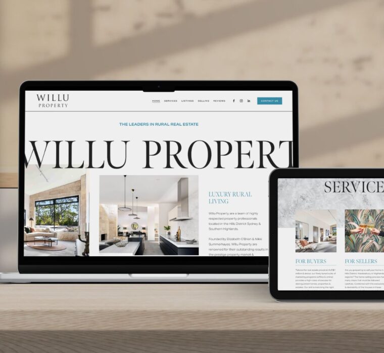 Sea Salt Web design Sydney for Willu Property Real estate agency Arcadia