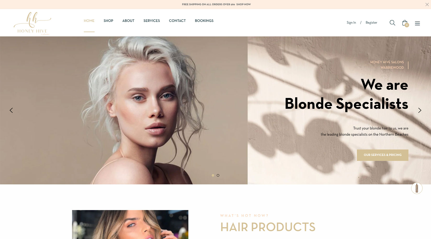 Sea Salt Web Design Agency Sydney marketing logo website design Honey Hive Hair salons rebrand