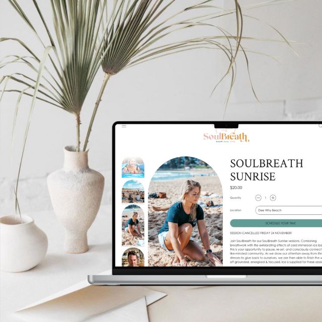 Sea Salt Web Design Soul Breath logo design Northern Beaches Shopify website
